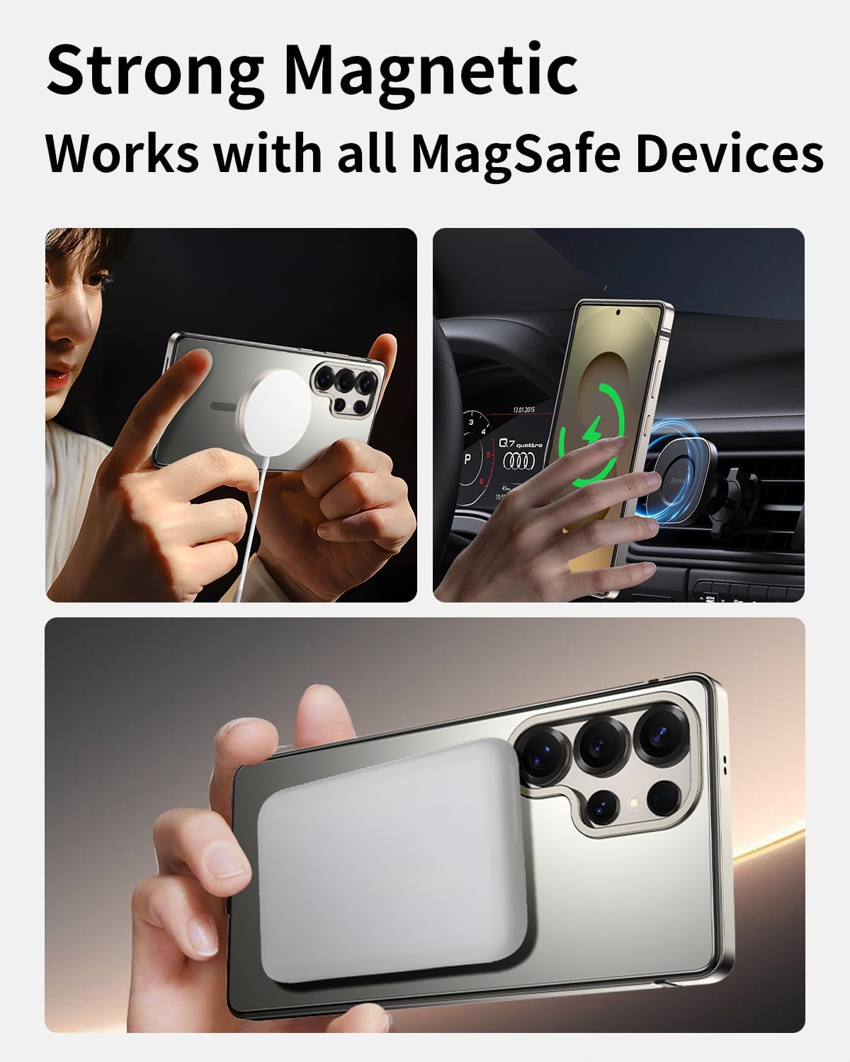 IMCHEN for Samsung Galaxy S25 Ultra Phone Case - Metal Frame with Shockproof TPU Inner and Hard PC Back, Slim and Duralbe