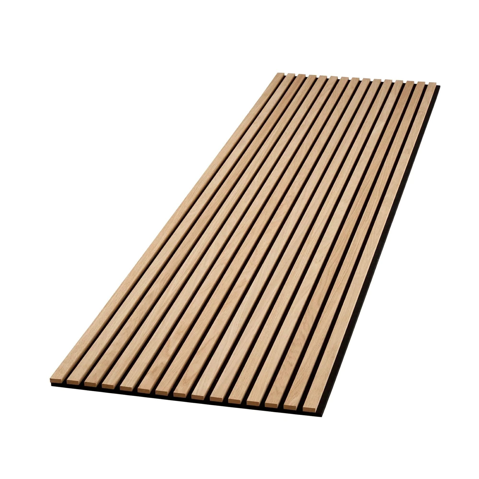 WVH Acupanel Contemporary Natural Oak Slat Acoustic Wood Wall Panels, 200cm x 60cm, Premium Natural Wood, Black Felt Backing, Panelling for Walls & Ceilings, Sound Absorbing, For Home, Office & Studio