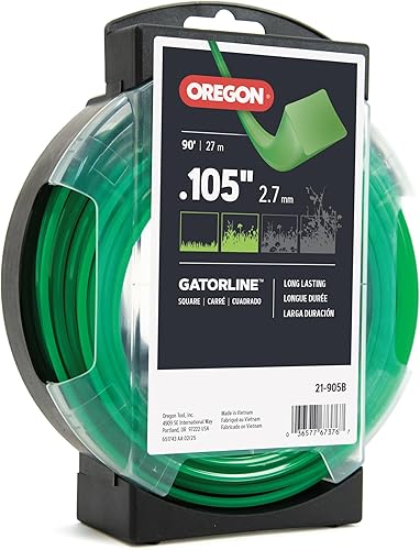 Oregon 21-905 Gatorline Bobina de 12 libra de línea de recortadora de cuerda cuadrada de 0.105 pulgadas por 90 pies