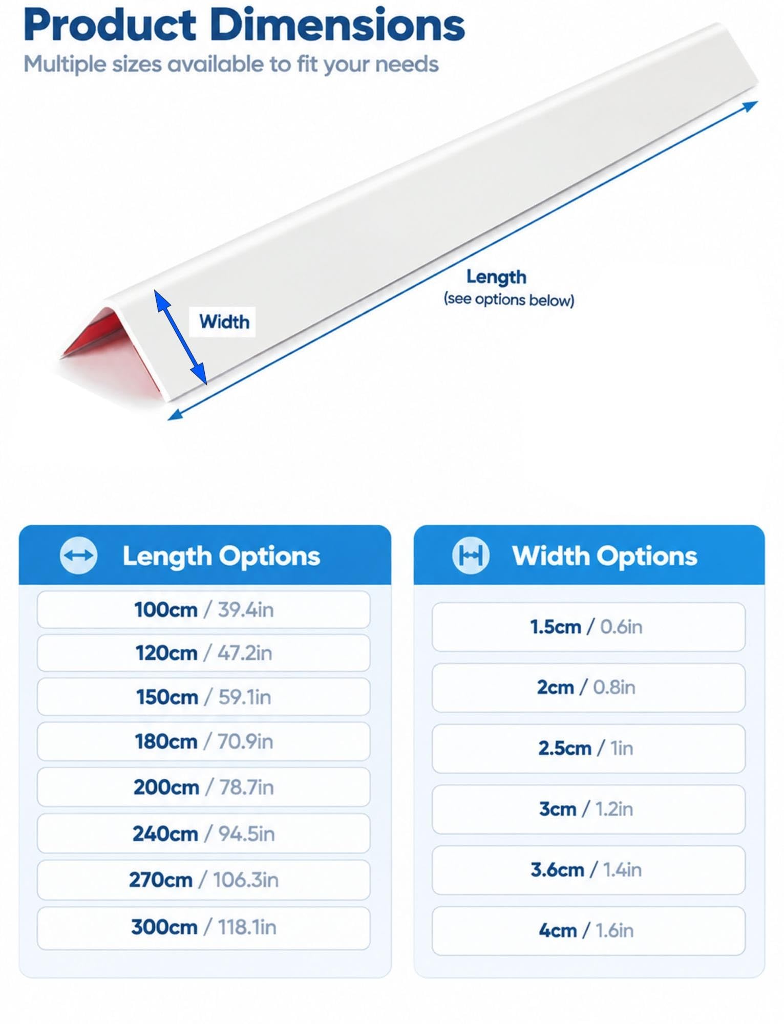 Genérico Protector de Esquinas PVC para Pared, Perfil Autoadhesivo