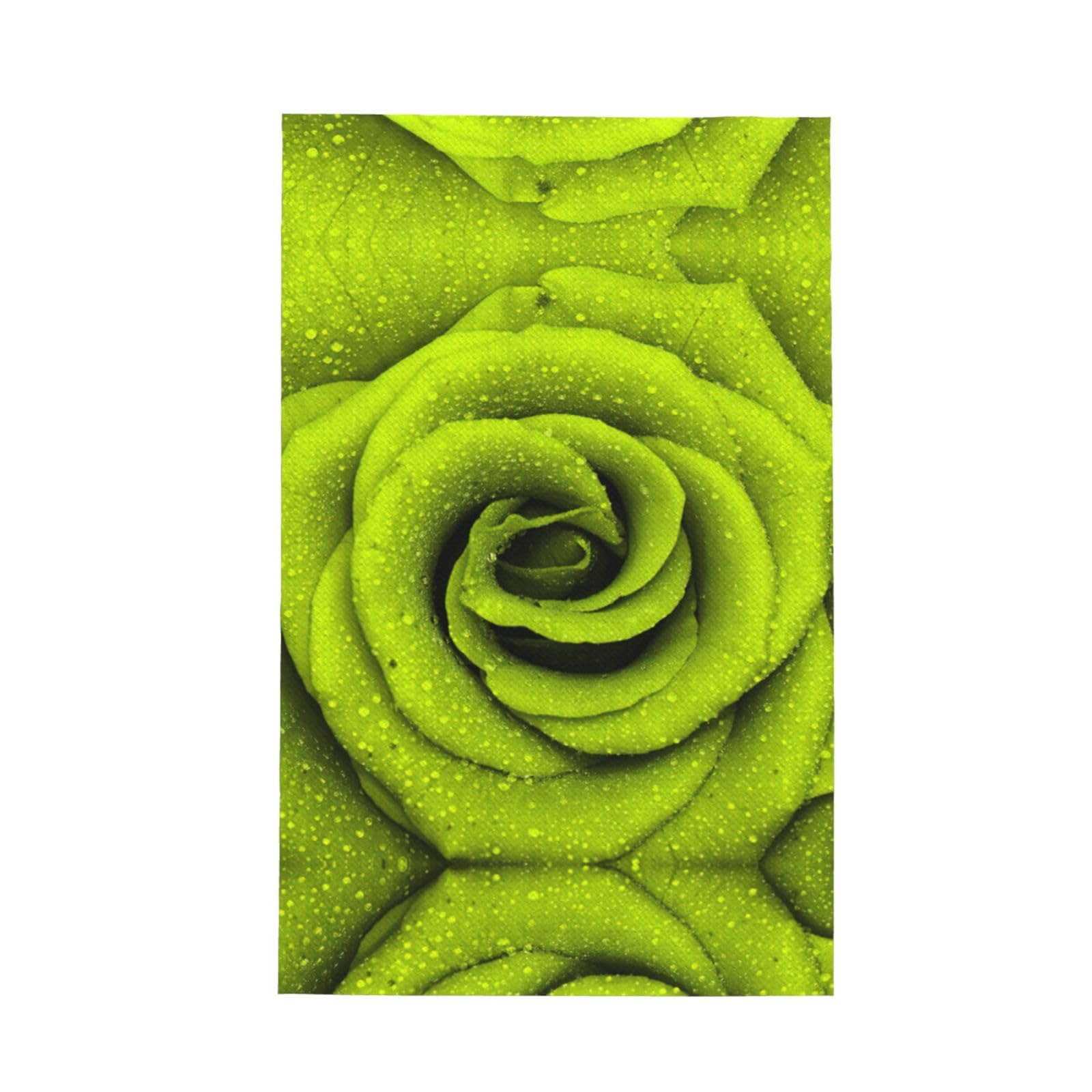 XXahnbm Green Rose Print Waffle Kitchen Towel,Absorbent Hand Towel