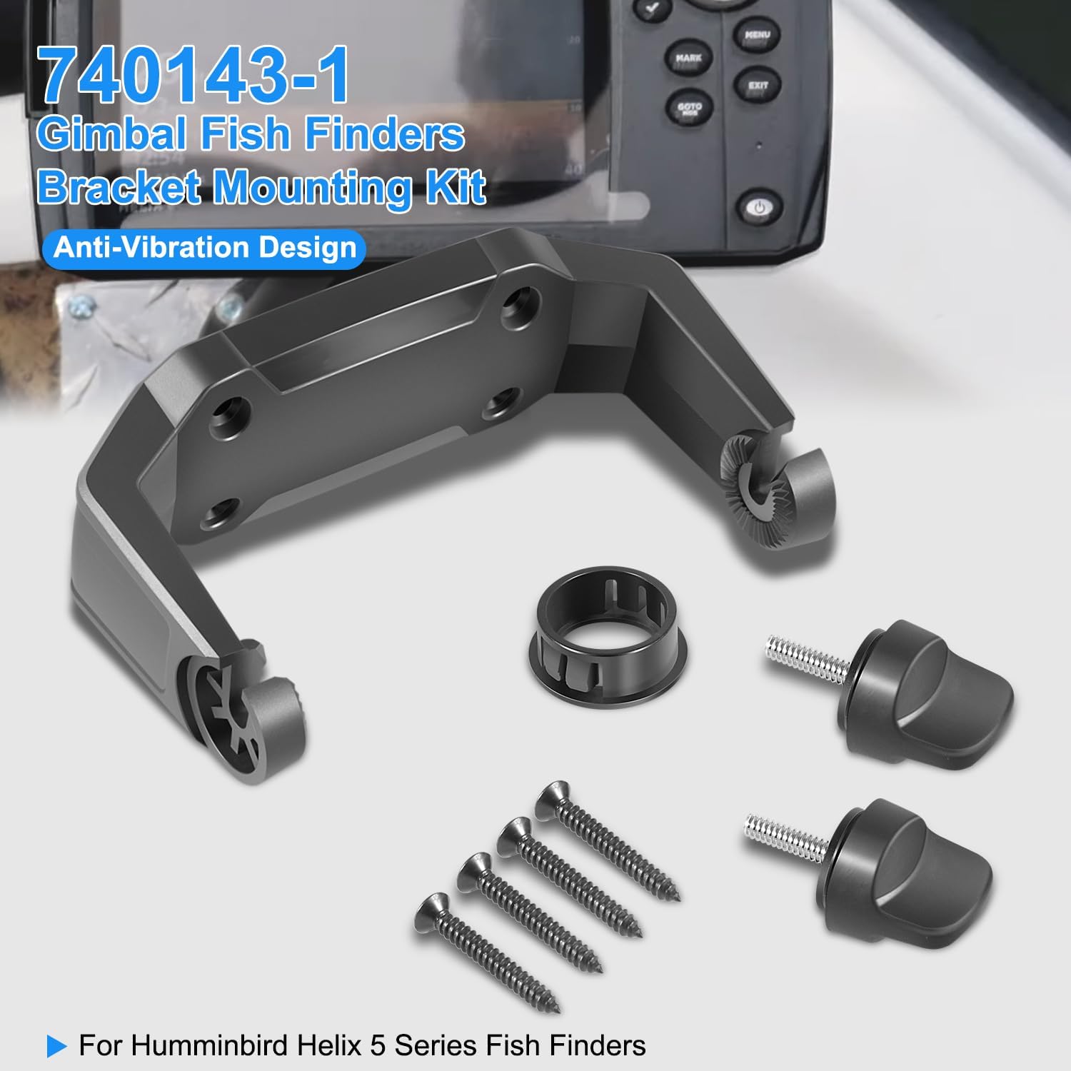 Replacement for 740143-1 Gimbal Bracket Mounting Kit Compatible with Humminbird Helix 5 Series Fish Finders – Adjustable Viewing Angle, Anti-Vibration Design, Durable Marine-Grade Construction