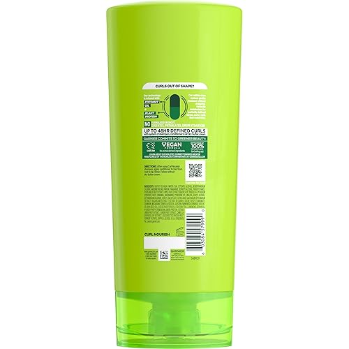 Miniatura 8 de Garnier Fructis Curl Nourish Acondicionador, acondicionador de cabello rizado con aceite de coco y proteína vegetal, rizos definidos hasta 48 horas