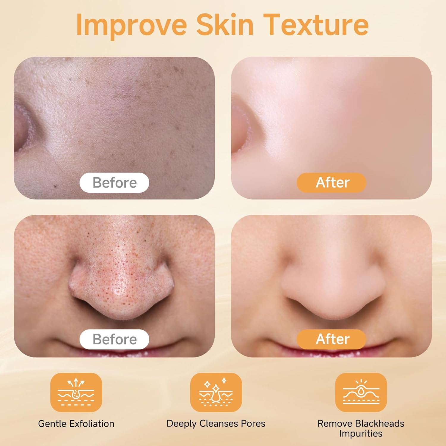 Peel Shot Glow Rice Ampoule Duo, Black and White Rice Exfoliant for Face and Body, Rice Exfoliator for Faces Dead Skin Cells Remover, Face Peel Shot Serum for Softens Cuticle (White+Black, 160ml) - Image 2