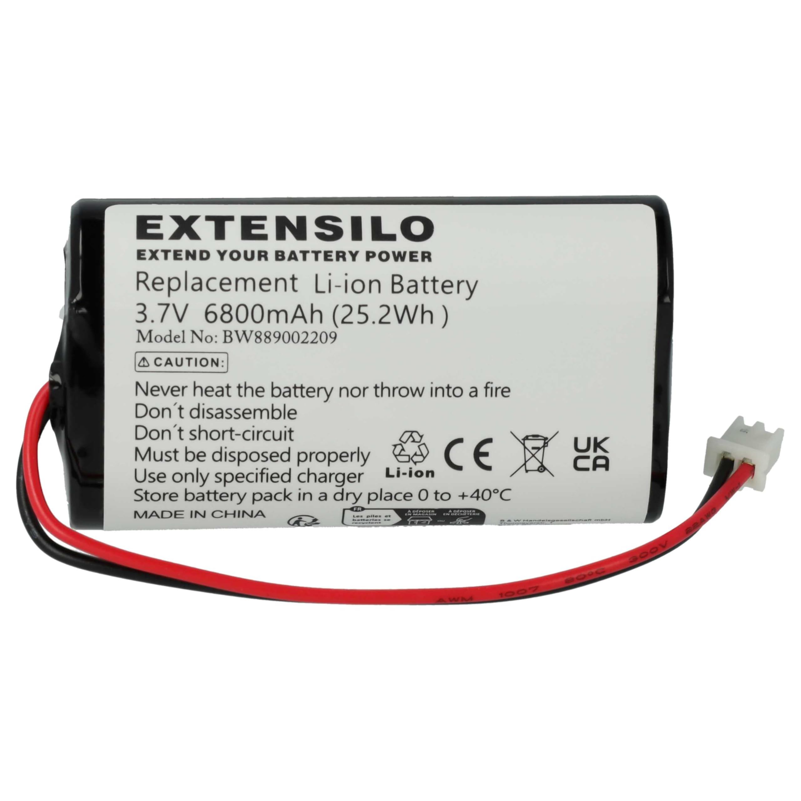 5X Batterie Compatible avec Zafferano Poldina Pro Mini Lampe de Chevet, de Salon (6800mAh, 3,7V, Li-ION)