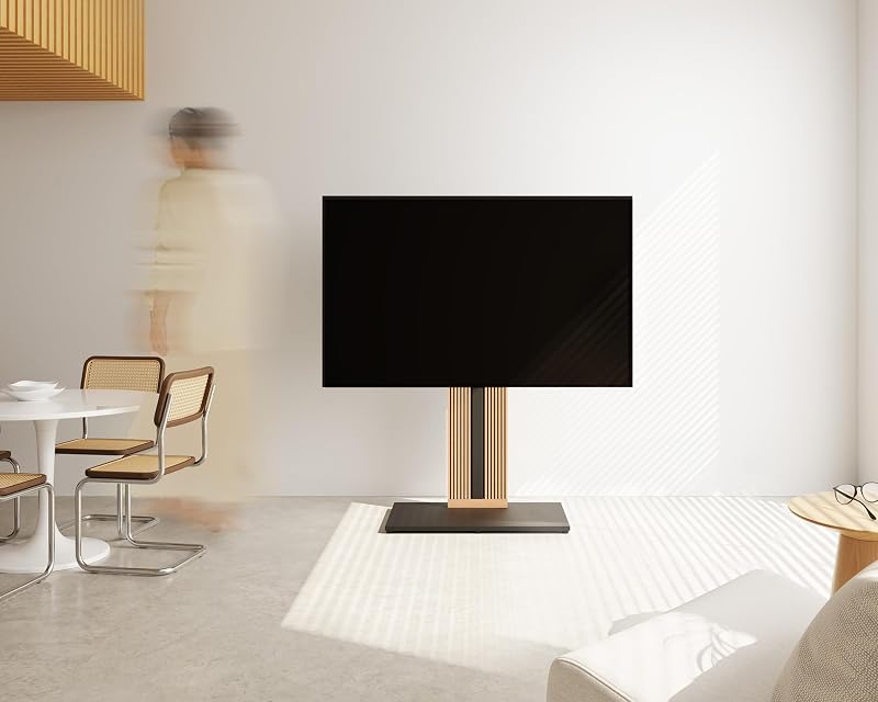 FITUEYES Floor TV Stand for 55-88 Inch TVs with Hidden Back Storage,Black image 2