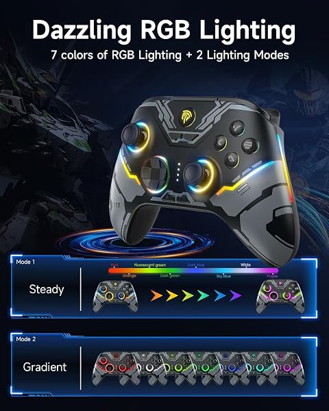 EasySMX X15 Wireless PC Controller with Hall Triggers, Hall Joysticks, Enhanced Bluetooth Game Controller,No Drift No Deadzone effect, Compatible with Windows PC, Android, Steam and Switch - 2