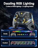 Vista 3 de EasySMX X15 PC Controller - Enhanced Wireless Bluetooth Controller with Hall Joysticks/Hall Triggers/RGB Lighting - No Stick Drift, No Dead Zone