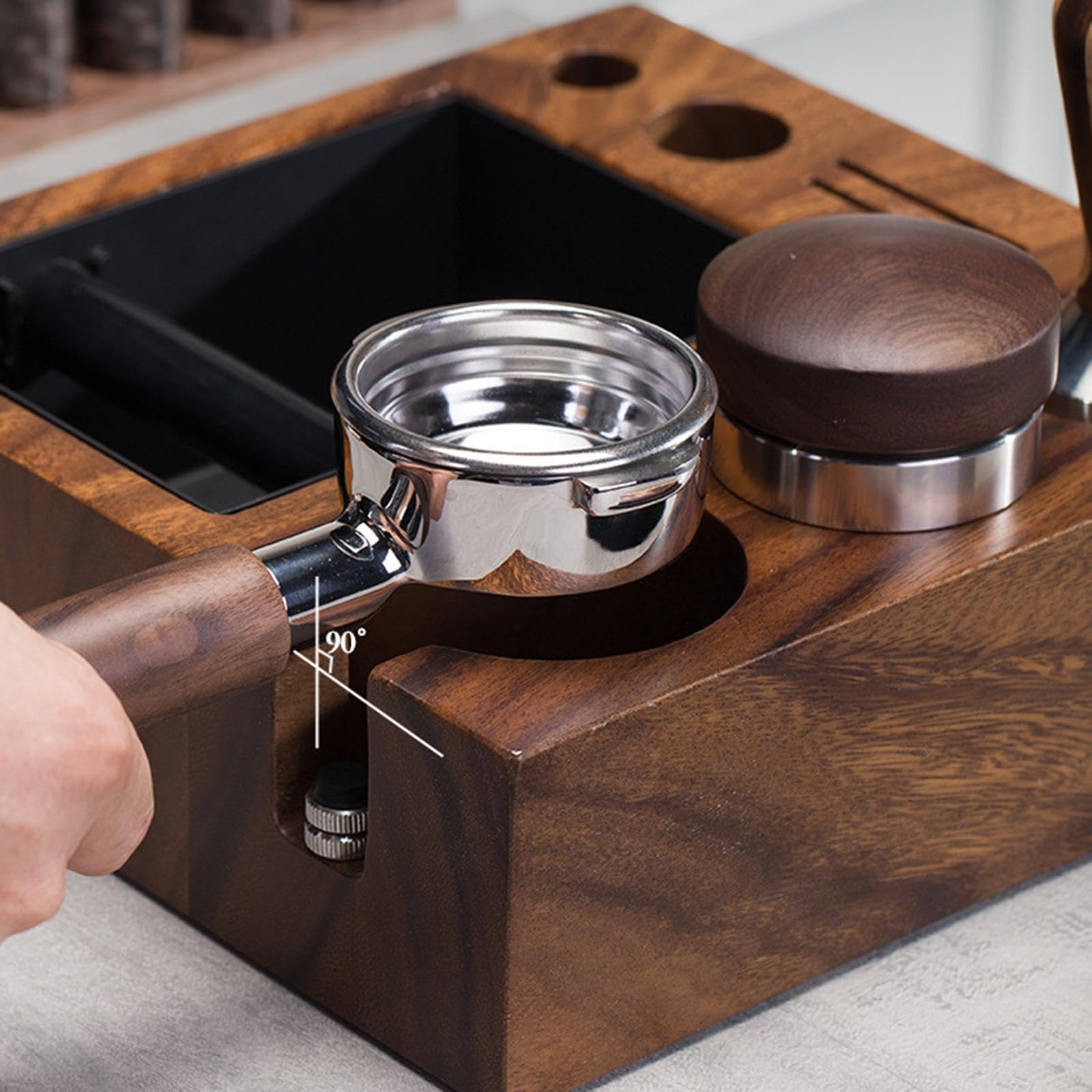Caja de de Café para Espresso, Organizador de Estación de de Café, Soporte para de Café, Regalo para Baristas, Soporte, 58mm, Individual