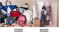 Vista 29 de AARAINBOW 1 Pack Hanging Handbag Purse Organizer for Closet, Hand Bag Organizer Holder 8 Pockets, Space Saving Wardrobe Purse Storage Organizer for