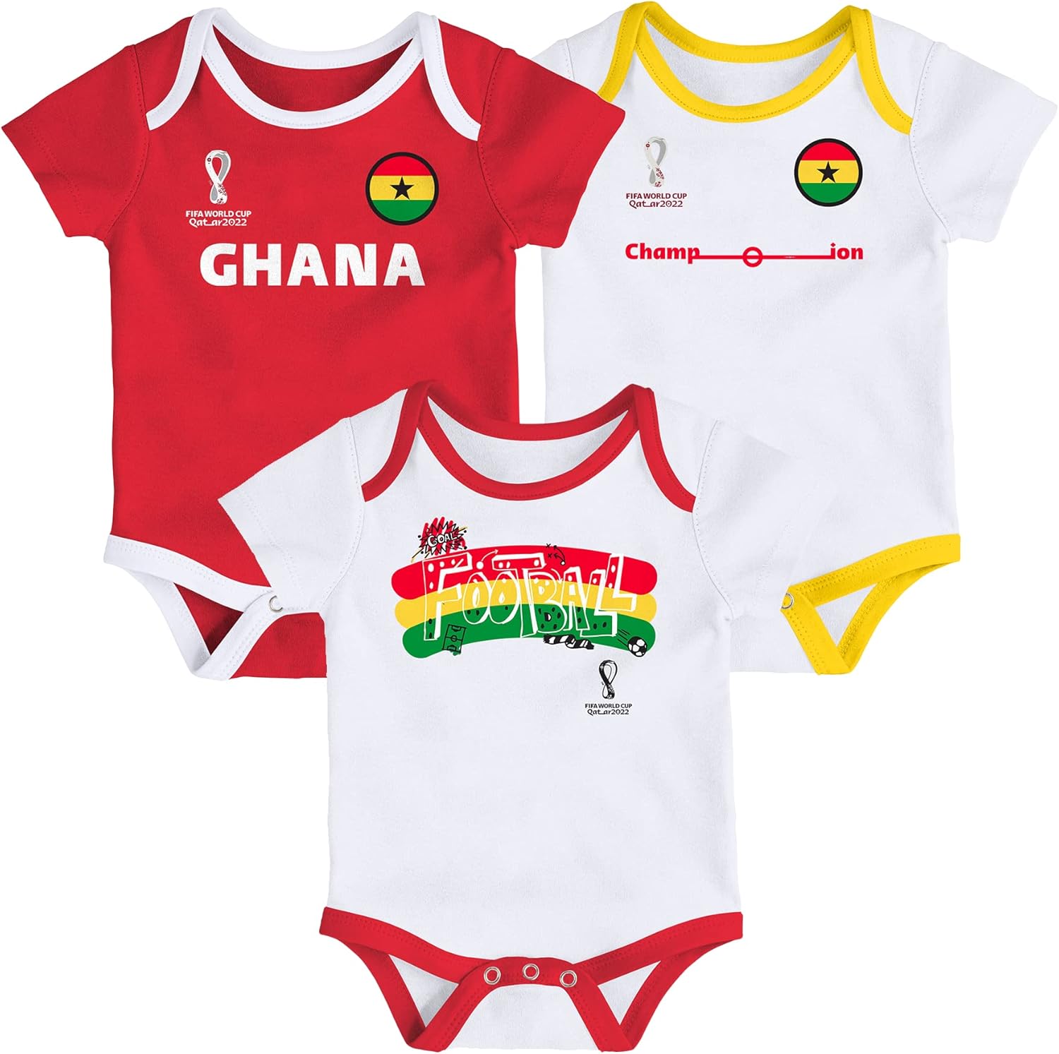 Outerstuff International Soccer Unisex Kids Fifa World Cup 3 Piece Onesie Set