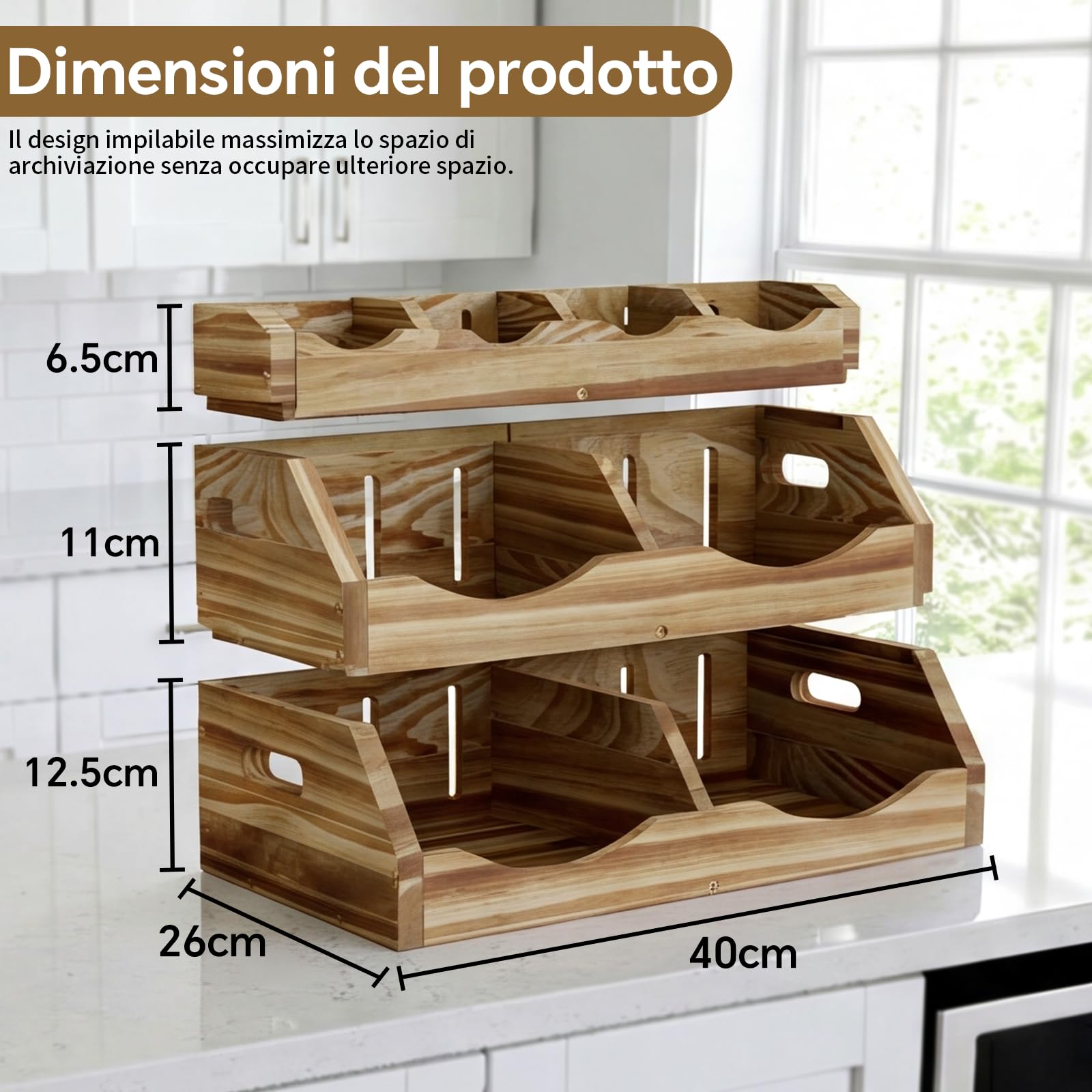 Contenitore per patate e cipolle a 3 ripiani, per dispensa e piano di lavoro della cucina, contenitore per patate e cipolle, set organizzatore da cucina