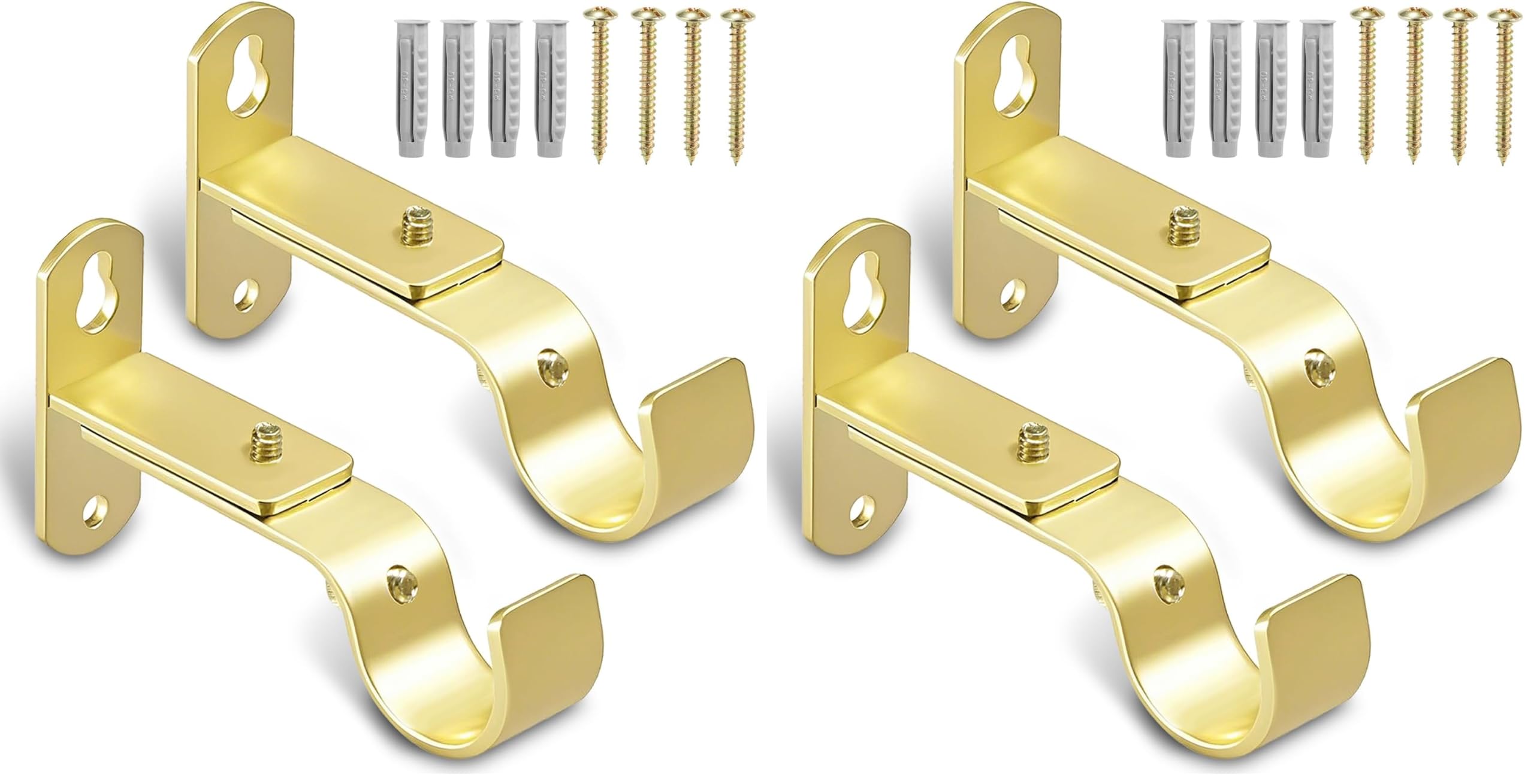 Curtain Rod Brackets - 3 Pack, Black -17