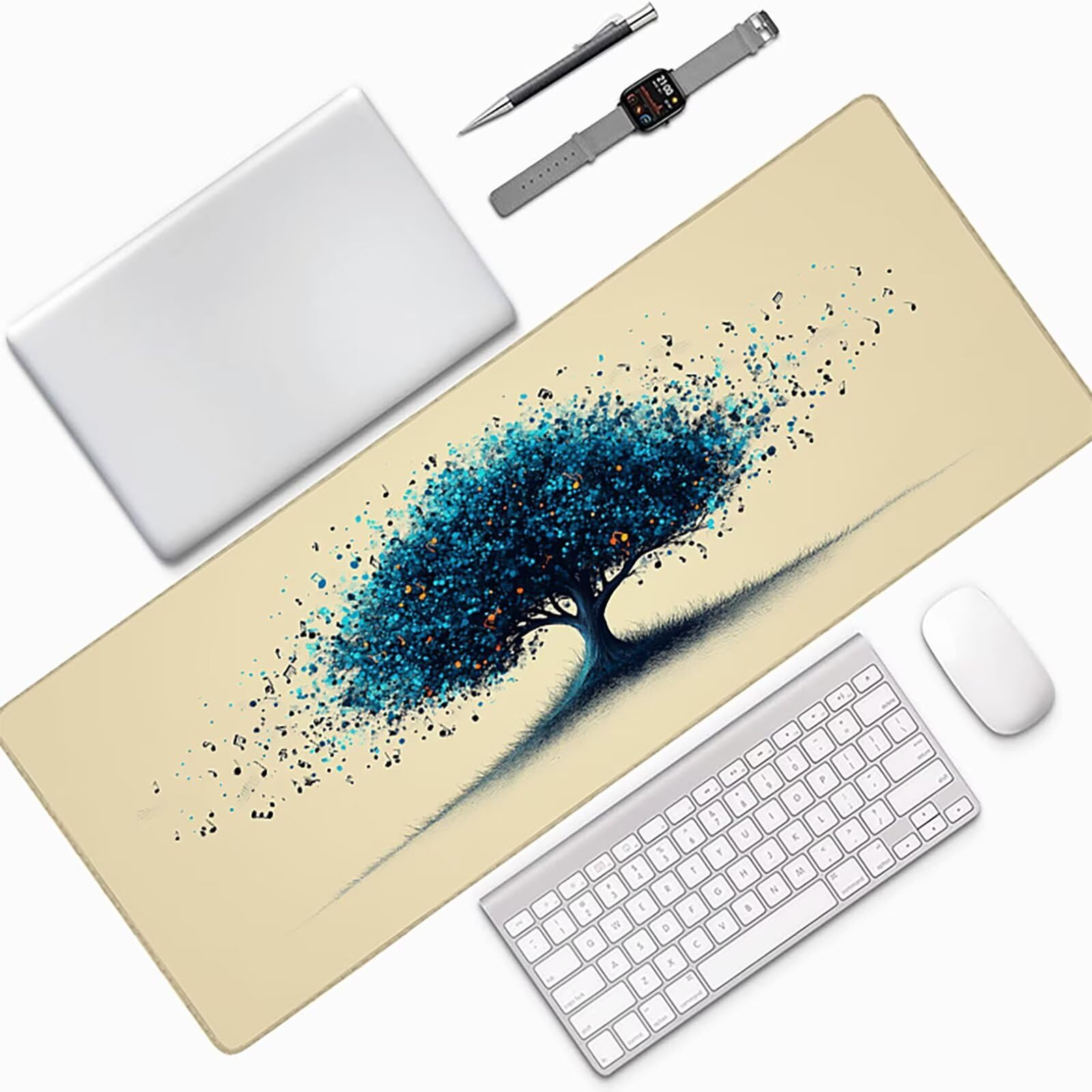 Niebieska podkładka pod mysz XXL 1200x600x3mm, podkładka pod mysz do gier, ulepszona dokładność i prędkość, wodoodporna podkładka na biurko dla graczy akcesoria do gier PC 7-5869