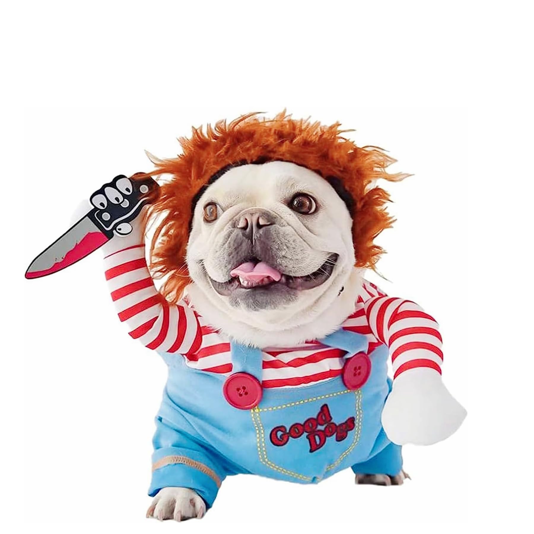 SHIAOMIN Dog Awful Costume Halloween Pet Clothes Cat Cosplay Outfit Funny Dog Costume for Shiba Inu, Dachshund, Bulldog Small to Large Dog Breeds (X-Large), Blue