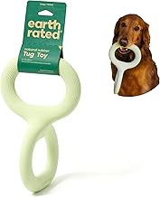 Earth Rated Tug of War Toy for Dogs and Puppies, Interactive Dog Pull Toys, Ergonomic Grip, Natural Rubber, Large, Green
