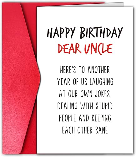 Tarjeta de feliz cumpleaños para tío, divertido regalo de cumpleaños para tío, tarjeta de cumpleaños de Chacha (Laugh At Our Own Jokes)