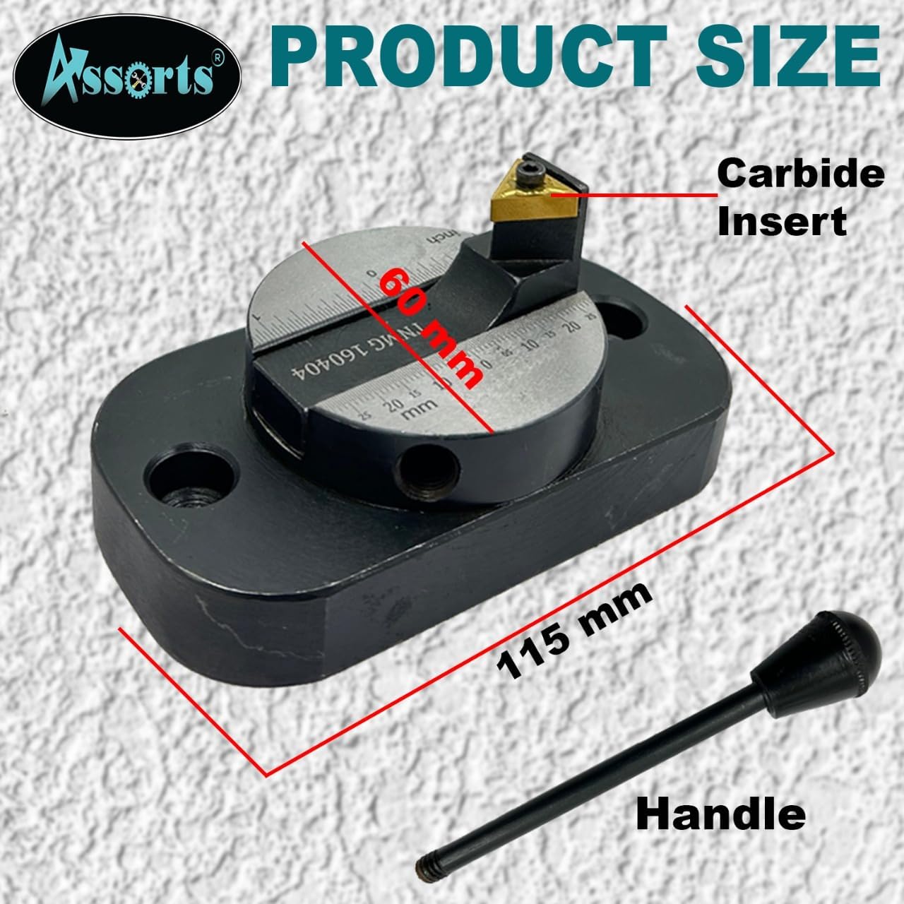 Assorts Ball Turning Attachment (Exclusive Feature of Bearing Base) with Reference Size Scale (Single Bit For Convex Ball) II Supplied in Plastic suitcase
