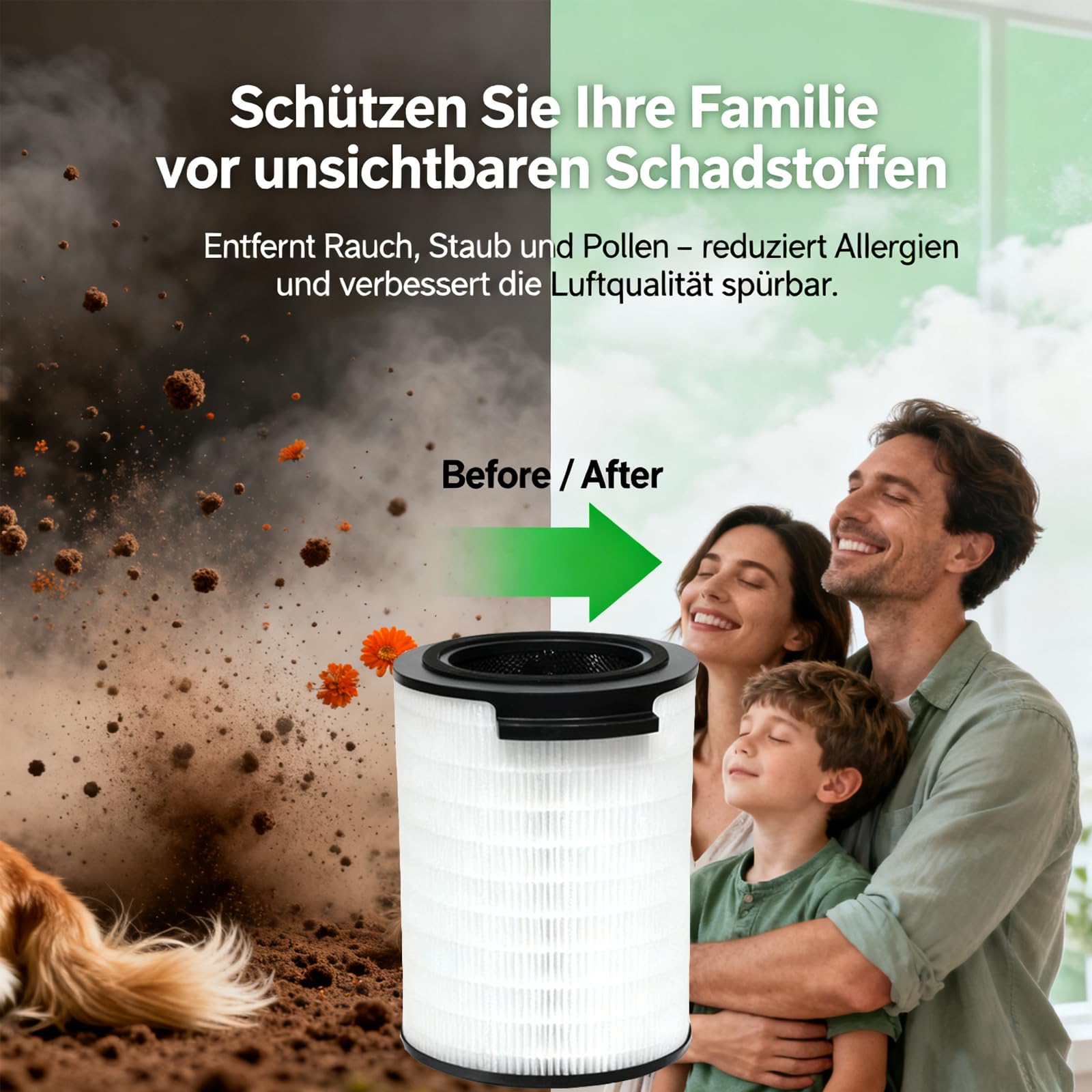 FYM860 filtr zamienny do oczyszczacza powietrza AMF870/15 i AMF765/10 – filtr HEPA 3 w 1 z węglem aktywnym i filtrem wstępnym FYM860/30, trwały 4-6 miesięcy, do pyłków, sierści zwierząt, zapachów i