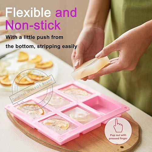 Miniatura 8 de Walfos Molde de jabón. Moldes de silicona para hacer jabón sin BPA. 6 cavidades rectangulares de silicona para jabón artesanal casero, 3 piezas