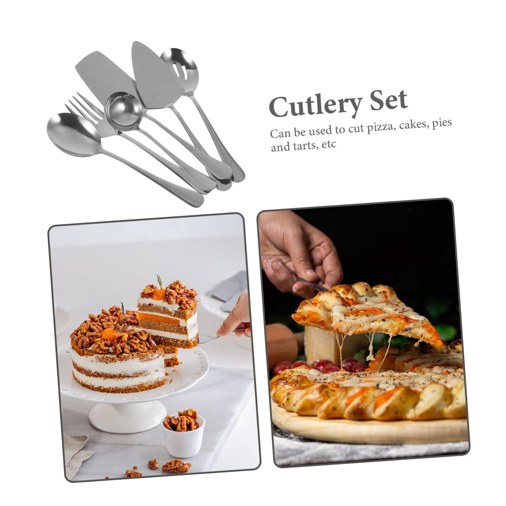 Alipis Couverts à Gâteau Acier Inoxydable Outil de Service avec Pelle à Tarte Fourchette et Cuillère