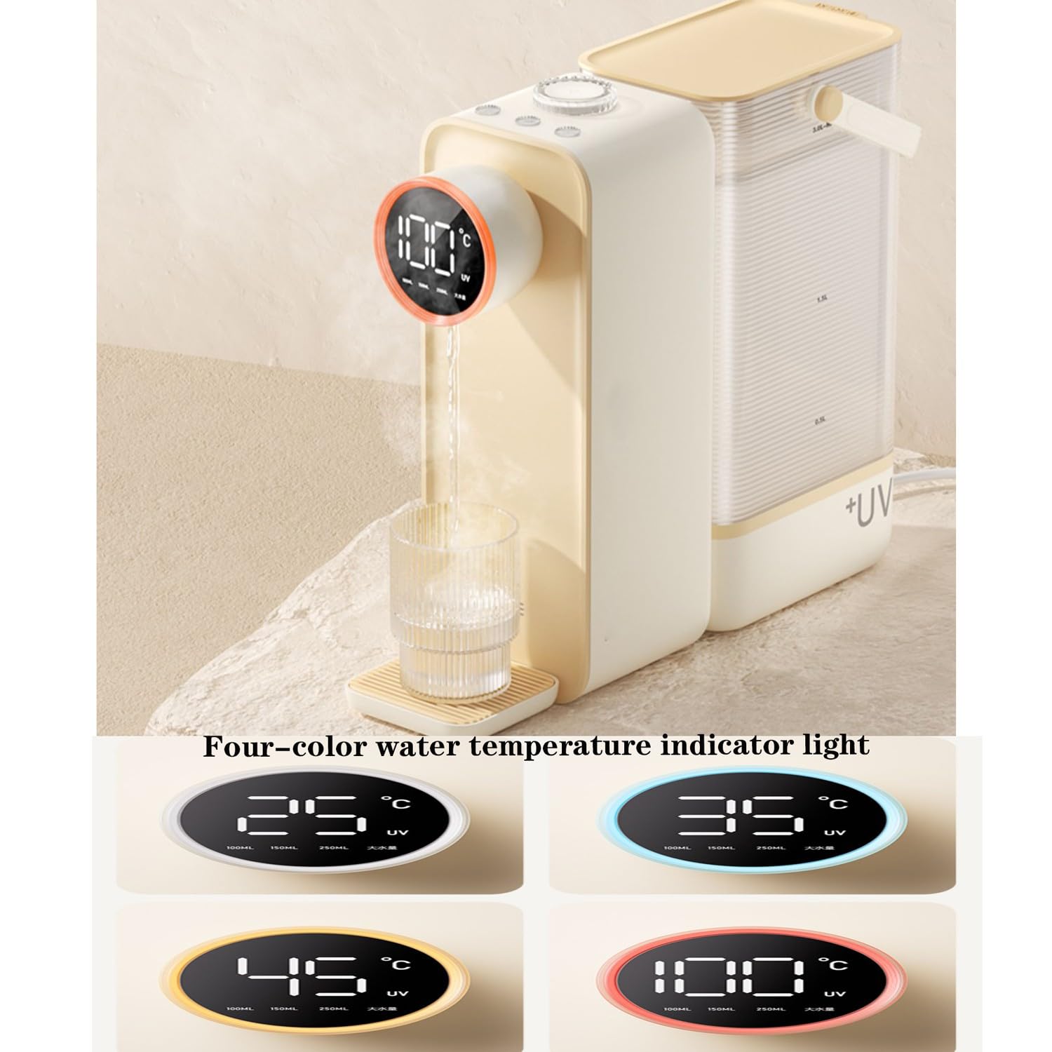 Maquina de aguaNuevo Dispensador de Agua Caliente de Escritorio pequeño para el hogar, Capacidad del Tanque de Agua 2,5 l/Voltaje 220V