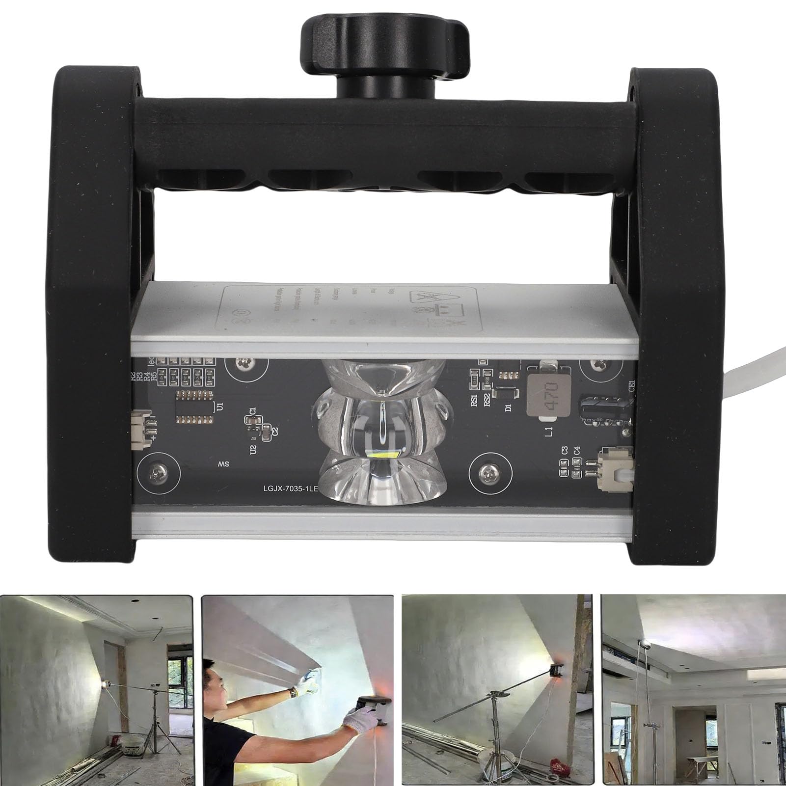 Fabater Lámpara de Inspección de Pintura de Pared, Luz de Mantenimiento Portátil LED de 1500 Lm, Luz de Inspección de Pulido de Pared, Lámpara de Aceptación de Pulido de, Brillo (ABS+gel de sílice)