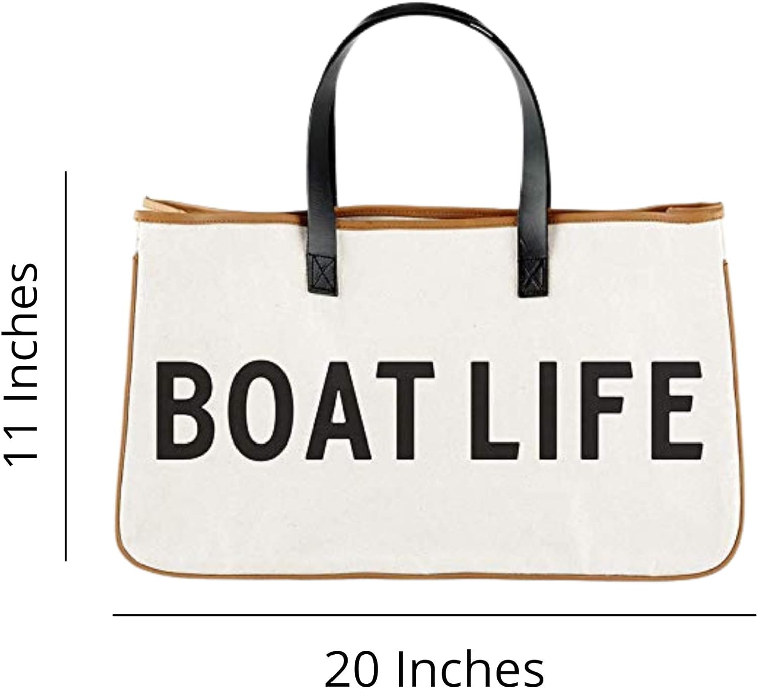 Santa Barbara Design Studio Tote Bag For Women Canvas Shoulder Bag with Genuine Leather Handles, - Image 5