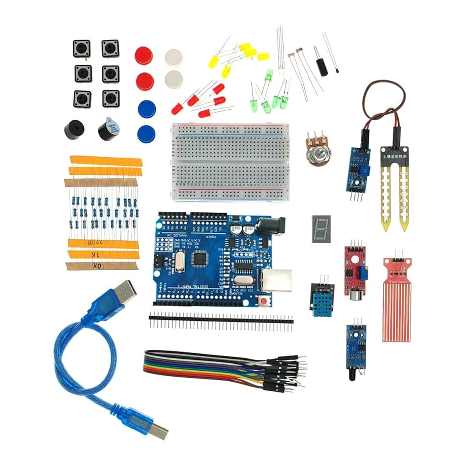 Generic Compatible for DIY Electronic Starter Kit for UNO R3 12-in-1 Programmable Circuit Board for Engineering and Coding Education(Package2)