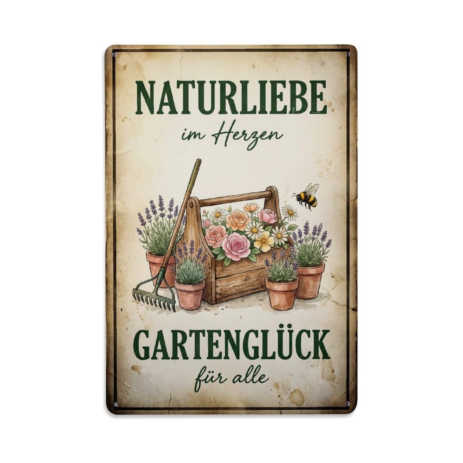 Vintage Funny Garden Nature Love Rustic Gate Terrace Metal Tin Sign Plaque Wall Decor for Cafe, Club Bar, Office, Garden Metal Poster 8x12Inch