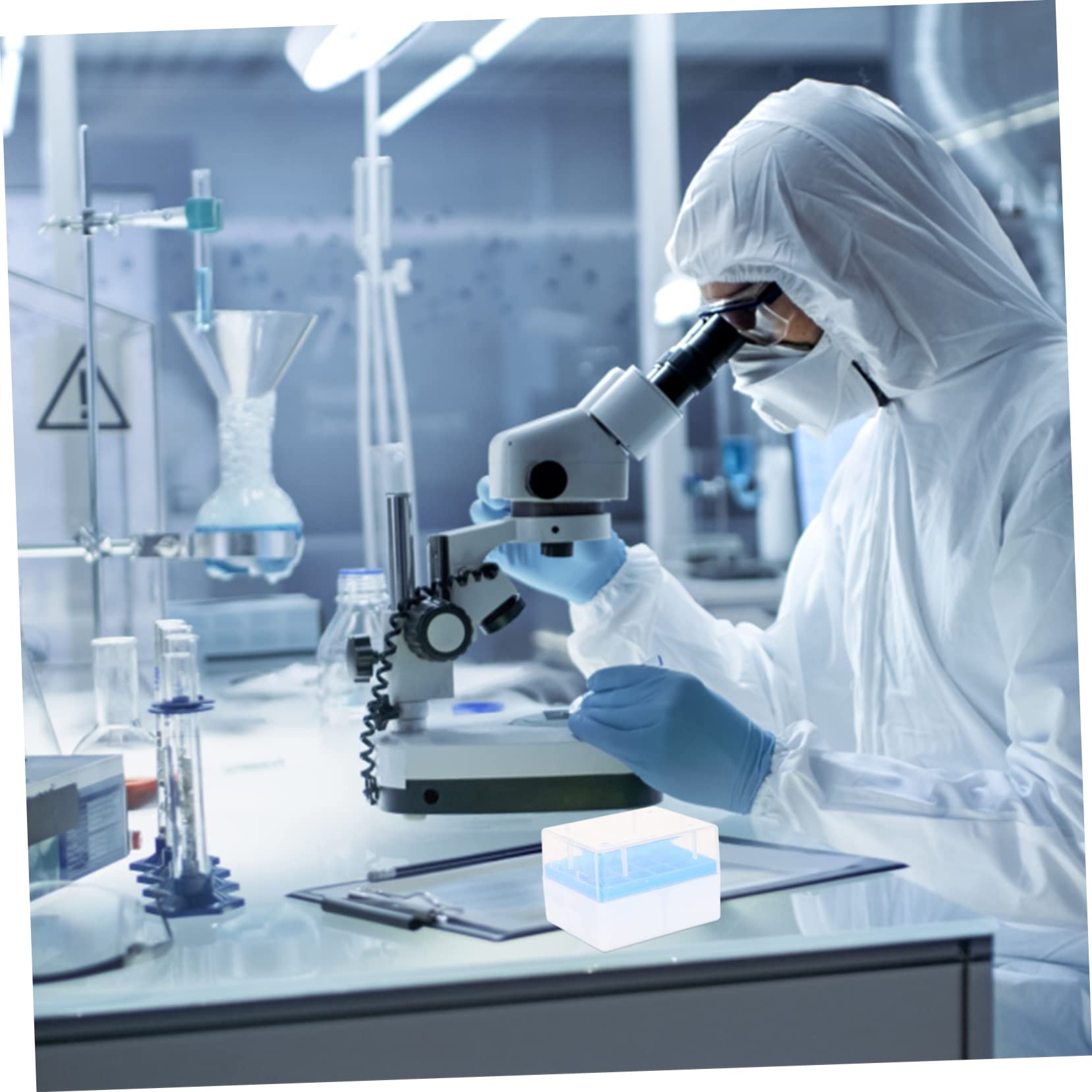 NAMOARLY Plastic Freezing Test Tube Box 20 Grid Storage Bin Dividers Box Rack for Cold Tubes Color