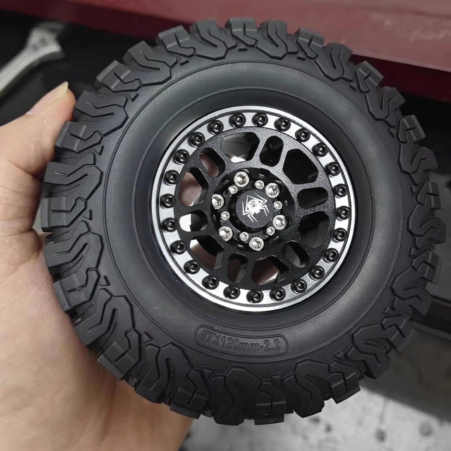 REDSPIDER 1.9 Beadlock Wheels（4PCS） Aluminum 1.9 Wheels OD 2.05" Hex 12mm for 1/10 RC Crawler SCX10 Pro SCX10 II III TRX4 TRX6 VS4-10 Gen8 1.9 Crawler Wheels.Compatible 1.9 Crawler Tires