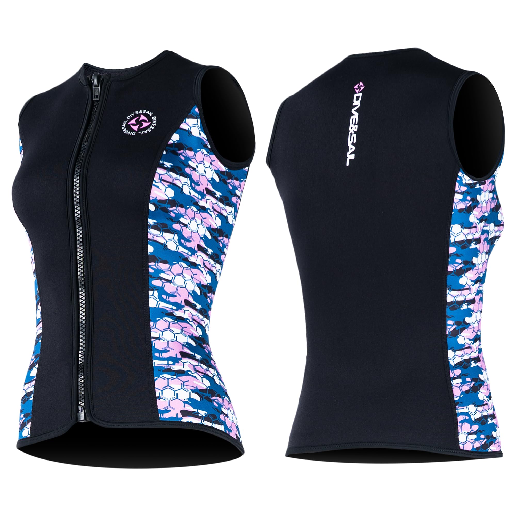 Wetsuit Vest Women Wetsuit Top 3mm Neoprene Vest Front Zip Sleeveless Diving Vest for Surfing Snorkeling Swimming Diving M Size