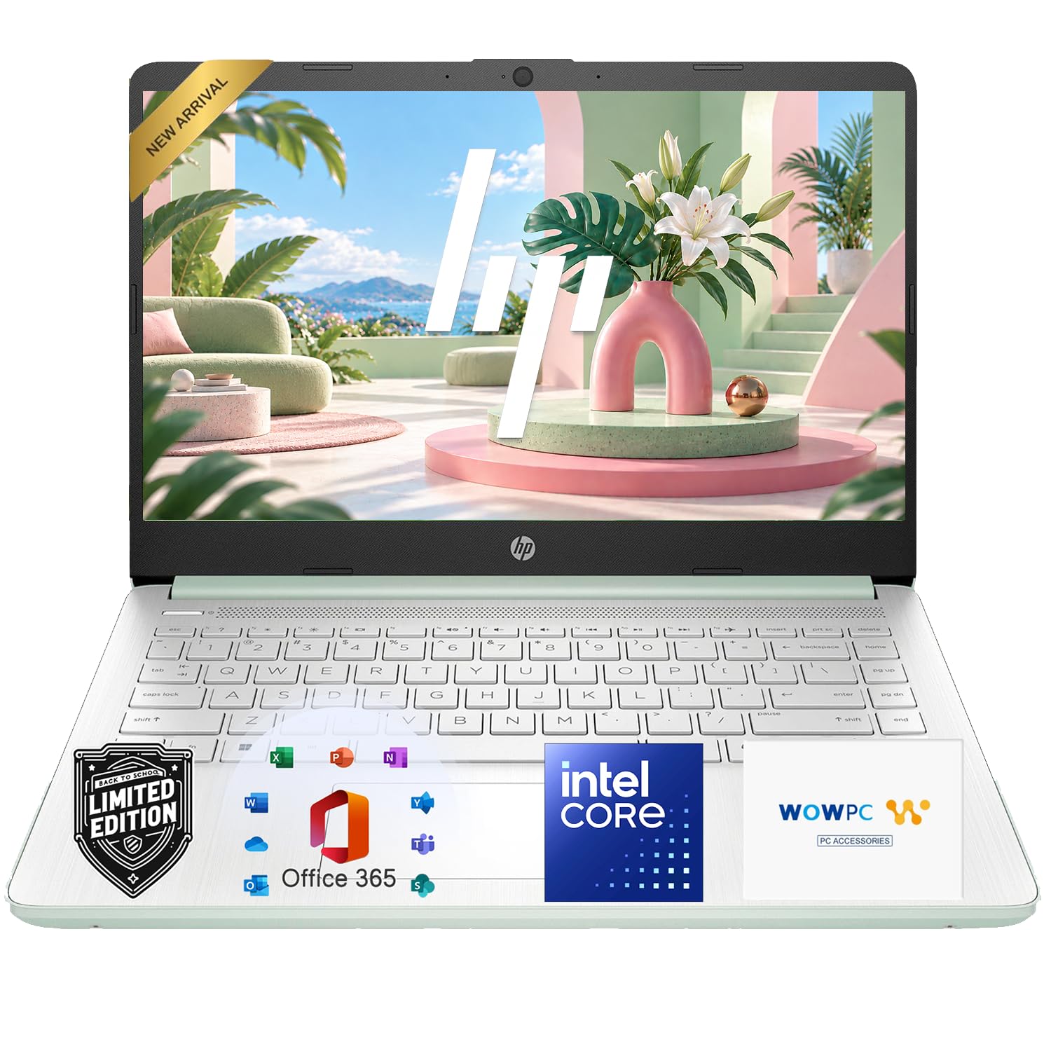 HP 14" Laptop Computer, 2026-2027 Edition, Intel N150 Processor, 4GB DDR5 RAM, 128GB SSD, 1TB Cloud Storage, Windows 11 with Microsoft 365