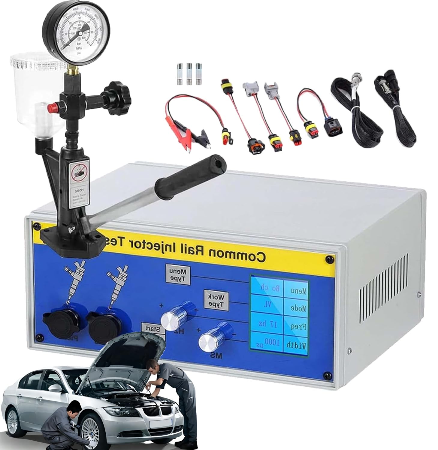 PtaTritious Multifunction Diesel Common Rail Injector Tester, Common Rail Injector Testing Machine Diesel Injector Drive Fuel Repair Tool, Diesel Fuel Injector Nozzle Tester