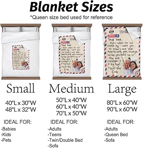 Miniatura 4 de Gudina Mantas personalizadas para el Día del Padre, regalos para papá, manta personalizada para papá de parte de hija e hijo, mantas suaves y