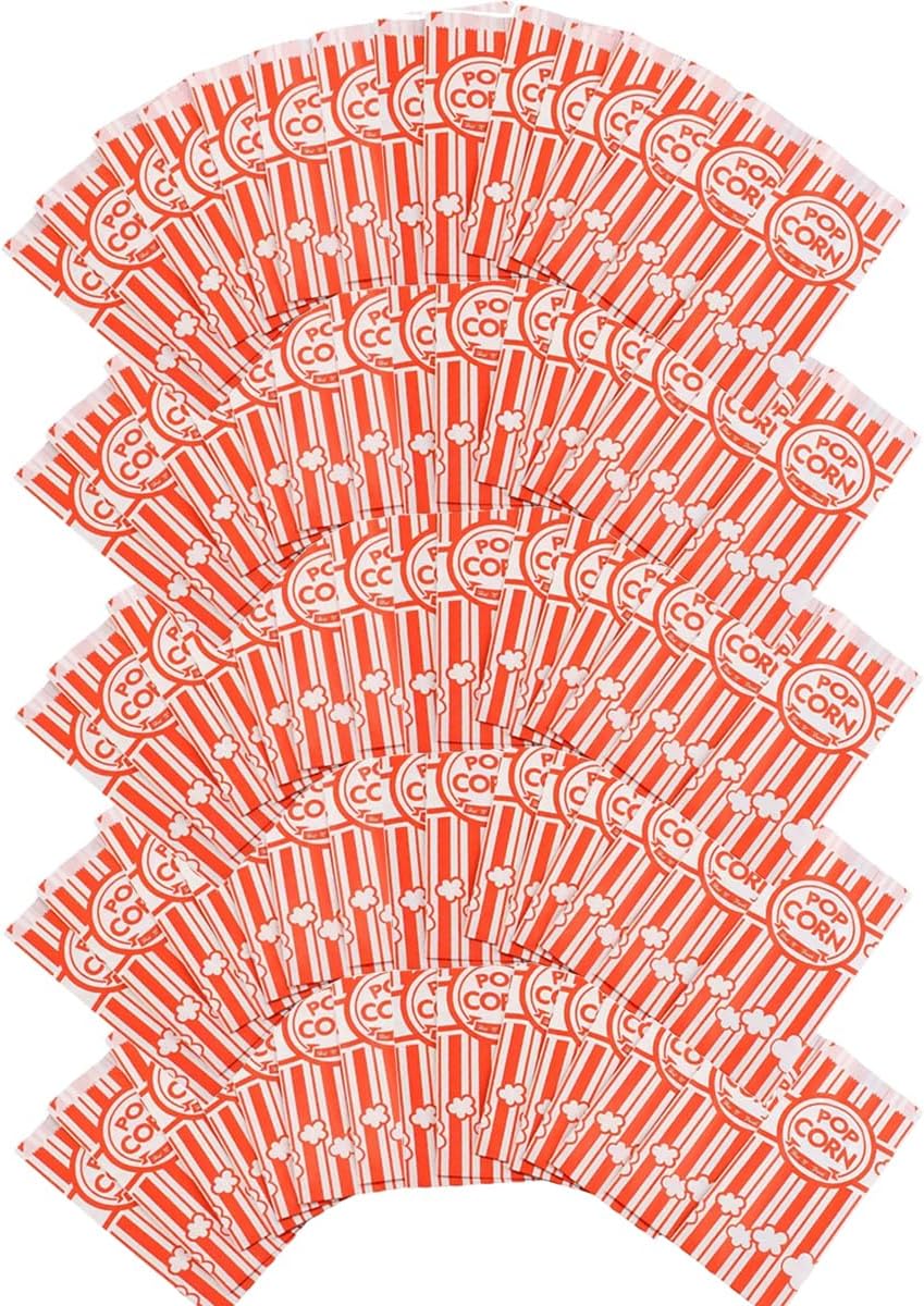 Paper Popcorn Bags Individual Servings, Disposable Paper Popcorn Bag Bulk Pop Corn Sleeves for Popcorn Machine Party Carnival Movie Night Snack Packs (150 Pack) image 2