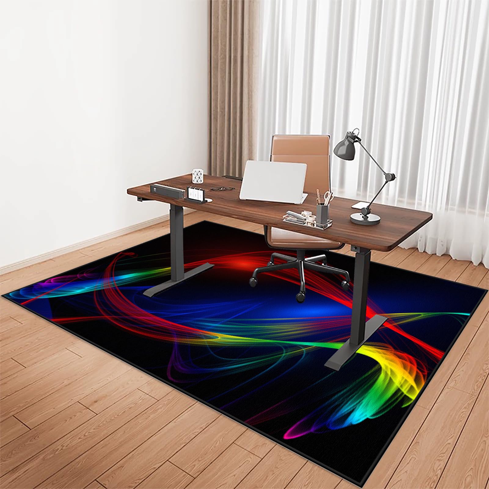 140 x 180 cm Tapis de Chaise Gaming Antidérapant Protège Le Sol, Tapis sol Bureau Gaming, Tapis Protecteur de Sol pour fauteuils de Gaming, Tapis de Sol pour Bureau Plancher de Bois, Tapis Fauteuil