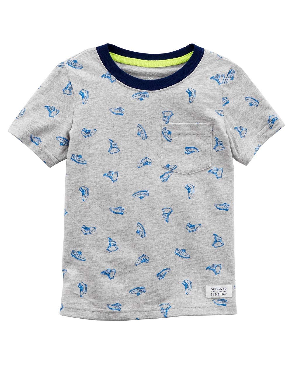 Carter's Baby Boys' Sneaker Pocket Tee, Gray