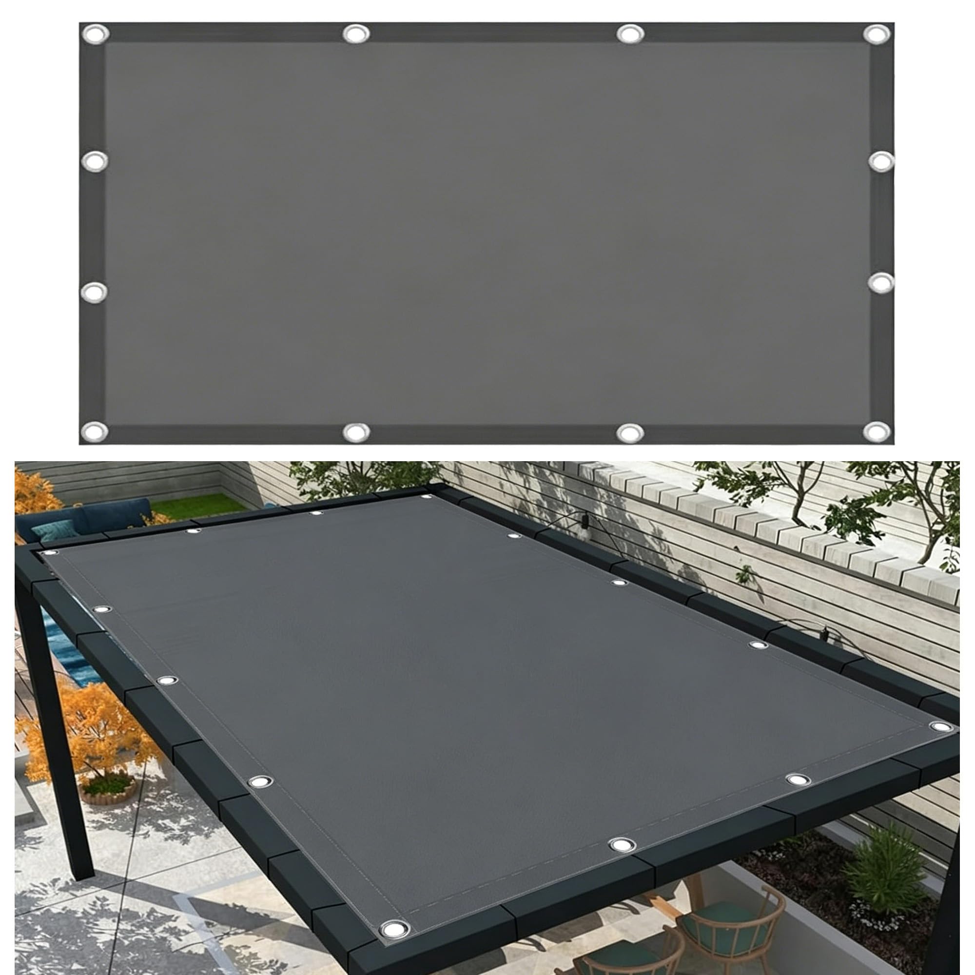 Toile ombrage rectangulaire 2x2.6m imperméable pour le balcon et le jardin