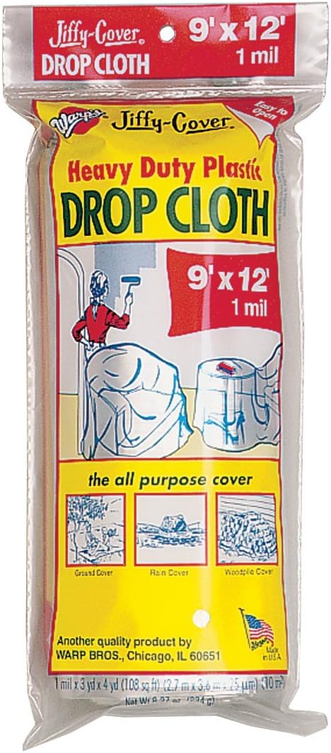 Cloth Drop Plastic 1mil 9x12ft