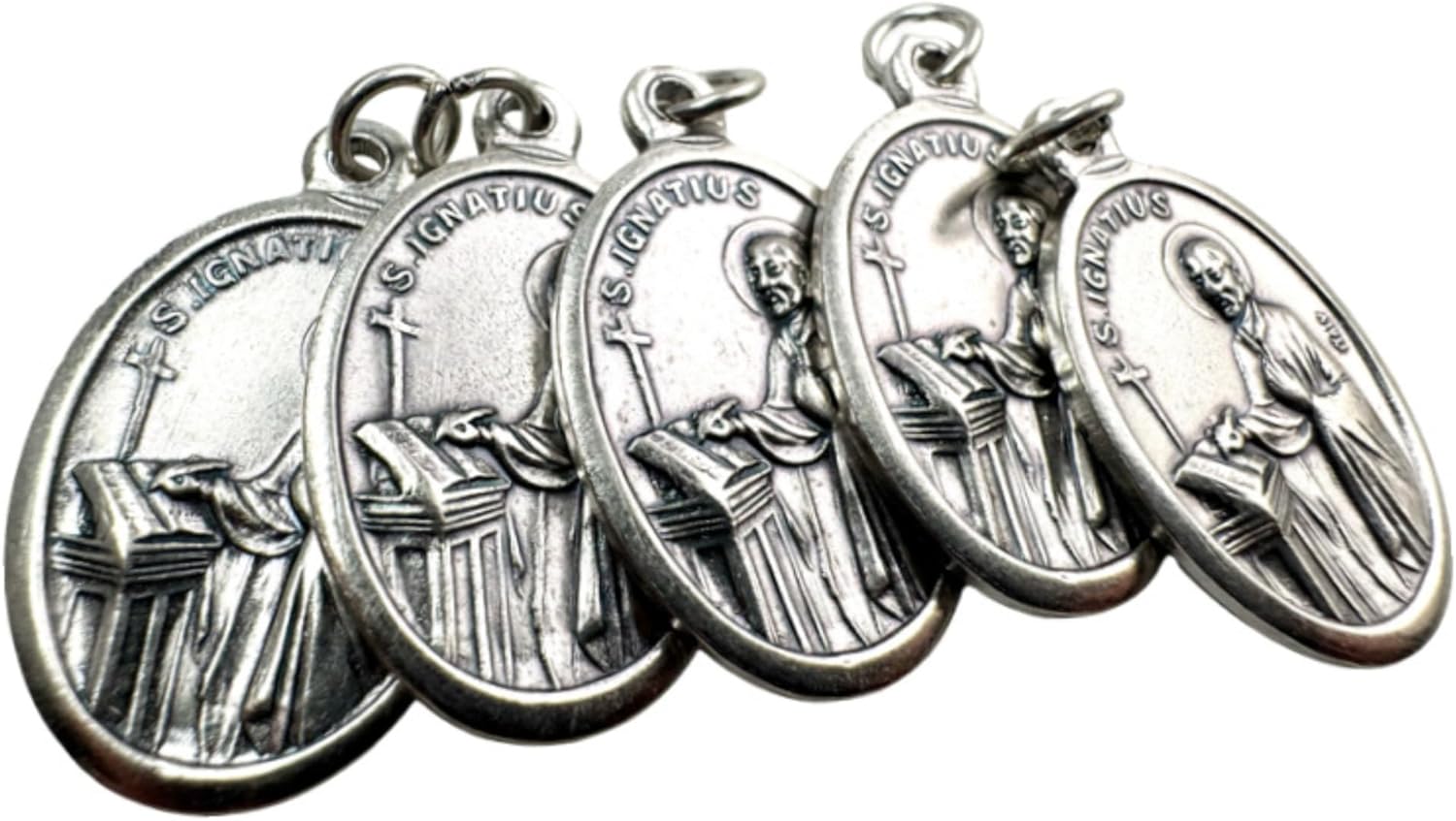Westmon Works St Ignatius of Loyola Medal Set Italian Metal Pendants with USA Made Holy Cards, Pack of 5 - Image 2
