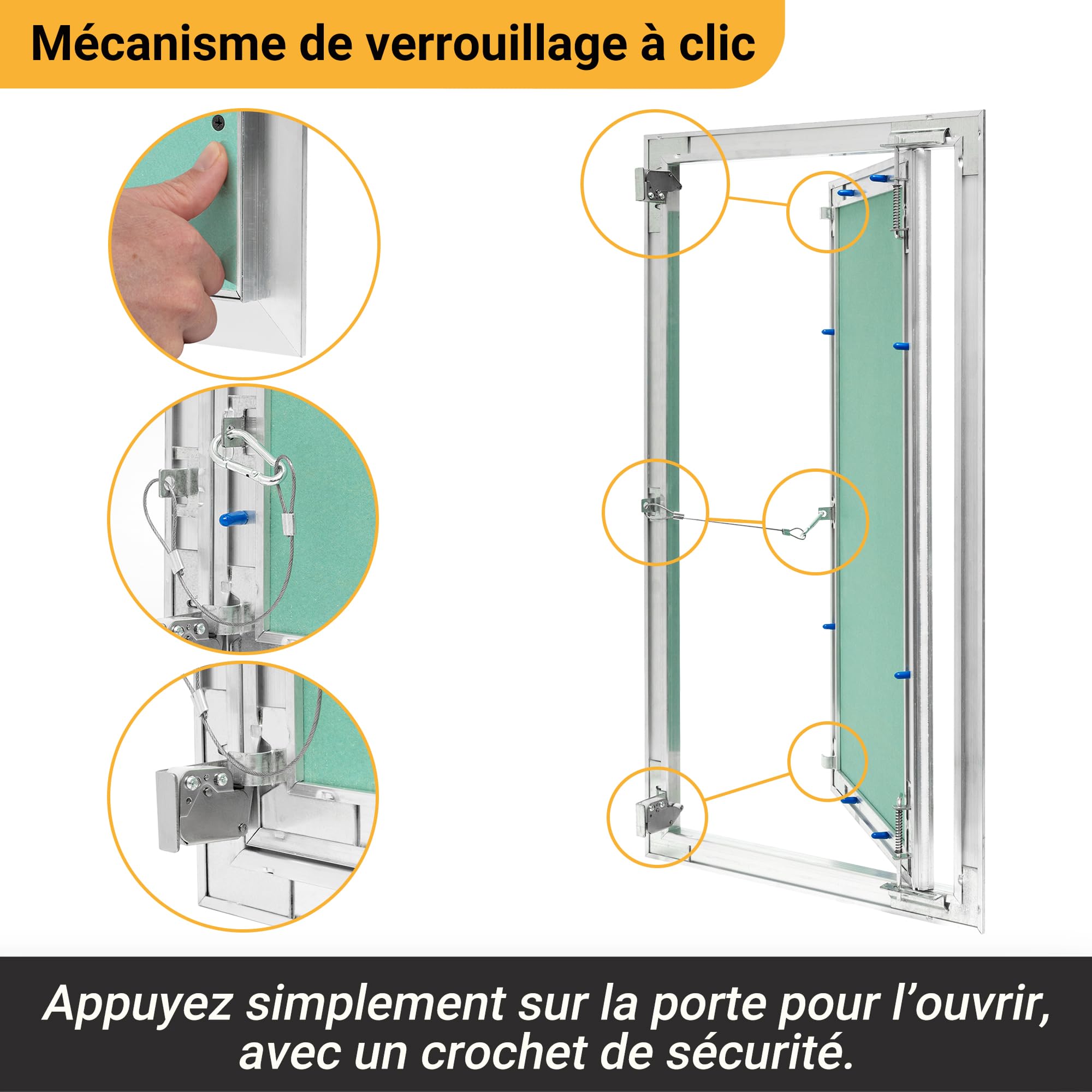 Proxinova Trappe de Visite en Aluminium pour Placo 25x35 cm – Trappe de Visite Plafond Amovible | Trappe Placo pour Mur et Plafond | Trapes de Visite Dissimule les Fils, les Compteurs et les Tuyaux