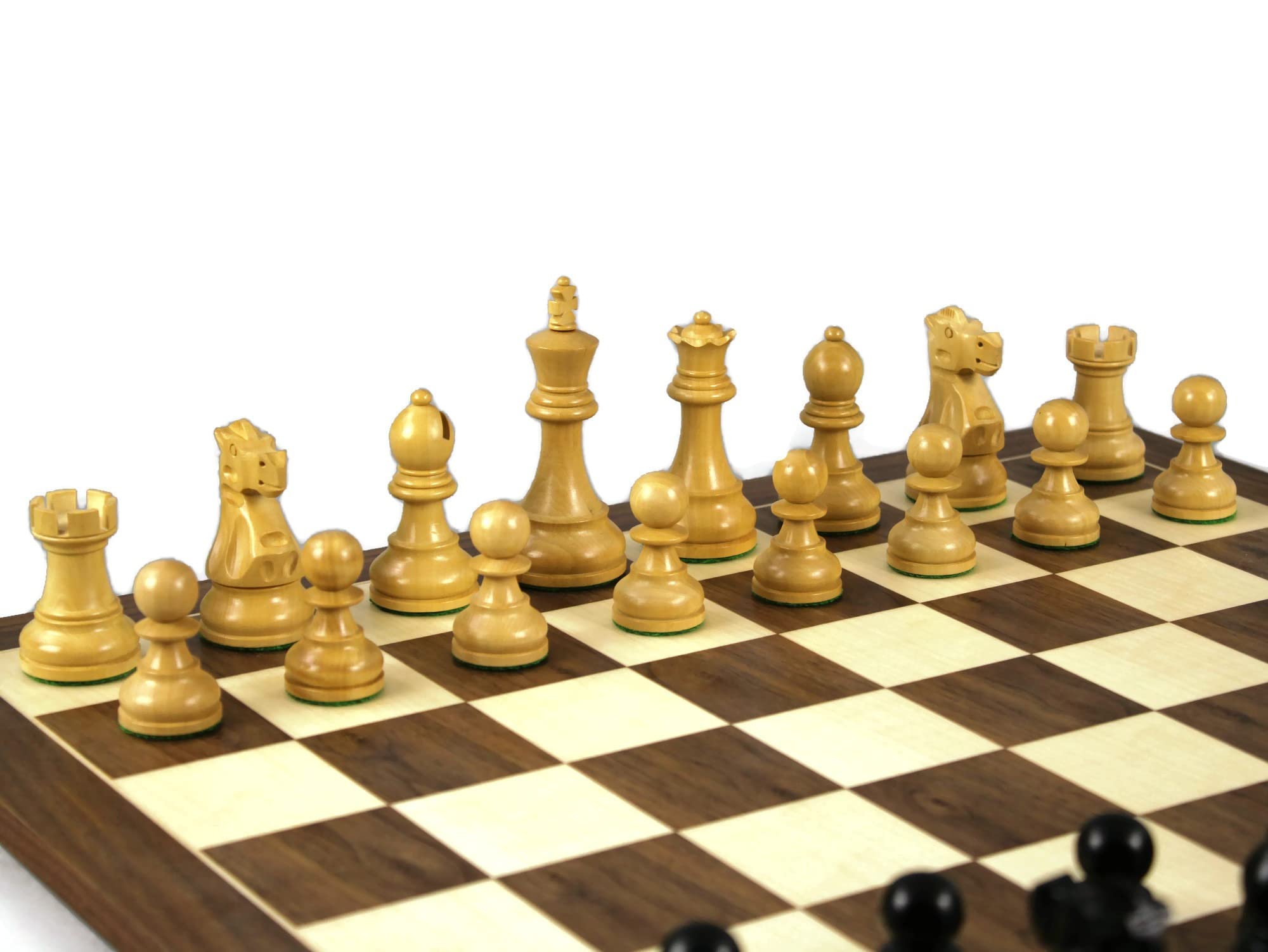 Set di scacchi in legno con tavola in noce da 20 pollici pesata Sheesham Reykjavik Staunton pezzi da 3,75 pollici