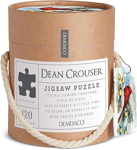 Miniatura 2 de DEMDACO Dean Crouser - Rompecabezas de Navidad en caja de acuarela cardenal 120 piezas