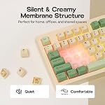 MechLands Aula S102 Clavier de jeu Membrane avec Pad numérique, 100% Mise en page complète, USB-C Filaire, RGB Backlit, Structure en silicone crémeuse, Clavier silencieux pour PC Jeu/Bureau (jaune)