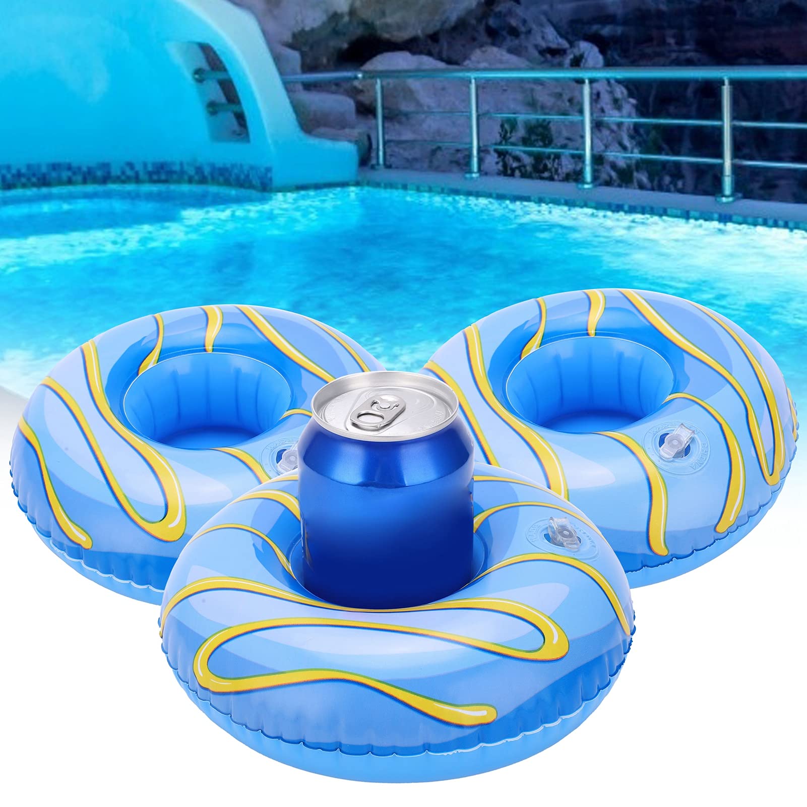 Lot De 10 Flotteurs Gonflables Pour Boissons – Porte-Gobelets PVC Pour Piscine – Support Canettes Et Tasses, Déco Sympa