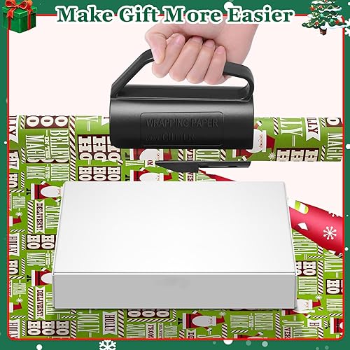 Miniatura 6 de Holipardy Cortador de papel de regalo con asa (paquete de 2) recortadora de línea deslizante para Acción de Gracias, Navidad, decoración de