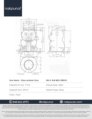 Vista 11 de Nakpunar Tarros de vidrio de 9 onzas con tapas para miel, dulces, alcancías (3, dorado)