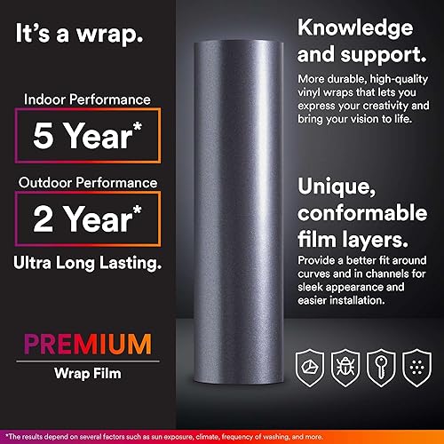Miniatura 4 de Lámina adhesiva de vinilo mate de 12 x 60 pulgadas (1 pie x 5 pies) mate metálico satinado y plateado para auto, lámina de calcomanías para